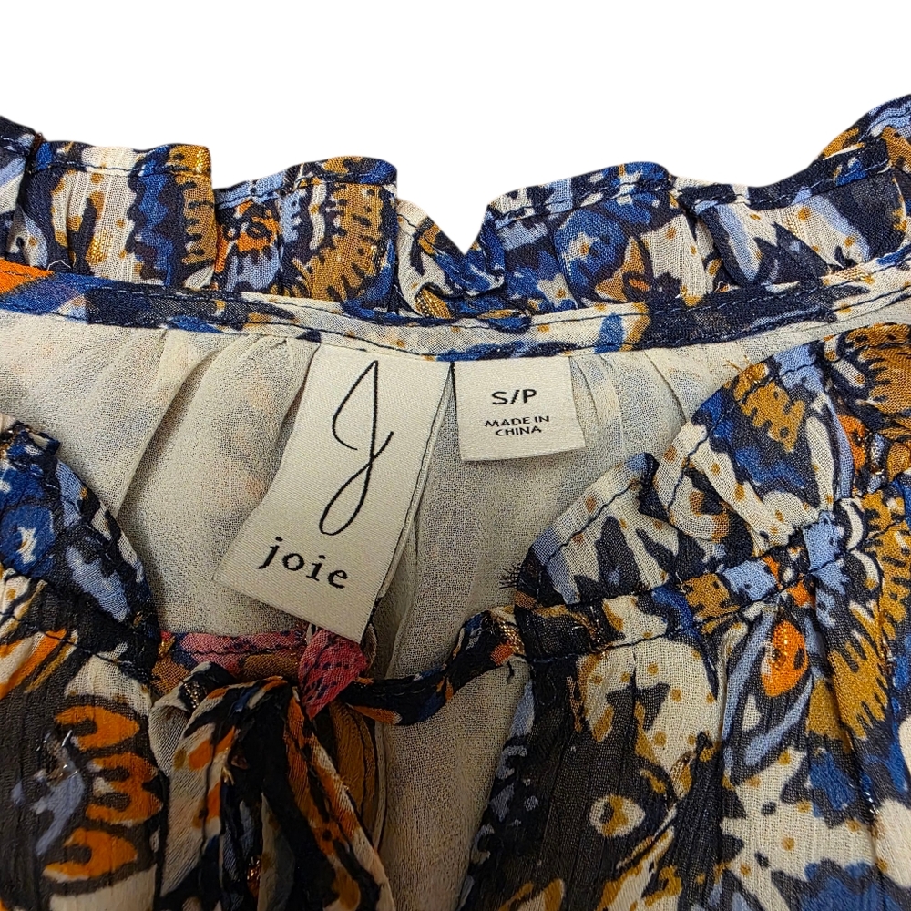 Joie Boho Multicolor Floral Sleeveless Blouse Lightweight & Feminine Size S - Picture 7 of 12